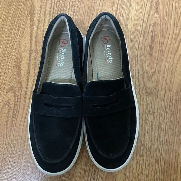 BLONDO Black suede leather slip on waterproof loafer sneakers size US 6.5