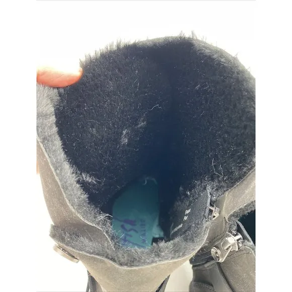 BLOWFISH Womens Randall Ankle Boots Black Biker Straps Fur Lined Sz 7.5