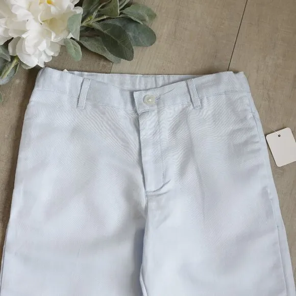 Blue Linen Pants Chino Fit Cotton Linen Adjustable Waist Size 5 NWT
