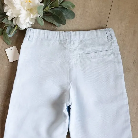 Blue Linen Pants Chino Fit Cotton Linen Adjustable Waist Size 5 NWT