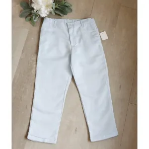 Blue Linen Pants Chino Fit Cotton Linen Adjustable Waist Size 5 NWT