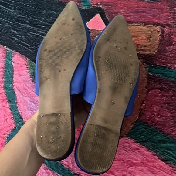 Blue Pointed Flats