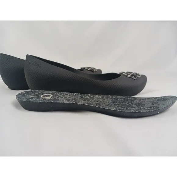 Boaondoa Flats‎ Black Slip On Size 8 Womans Designer Shoes Pointed Cushioned BKS