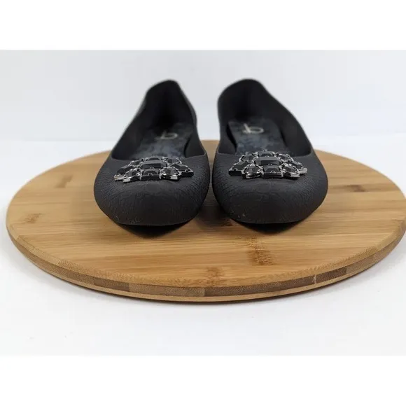 Boaondoa Flats‎ Black Slip On Size 8 Womans Designer Shoes Pointed Cushioned BKS