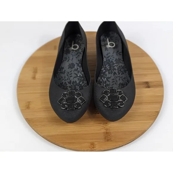 Boaondoa Flats‎ Black Slip On Size 8 Womans Designer Shoes Pointed Cushioned BKS