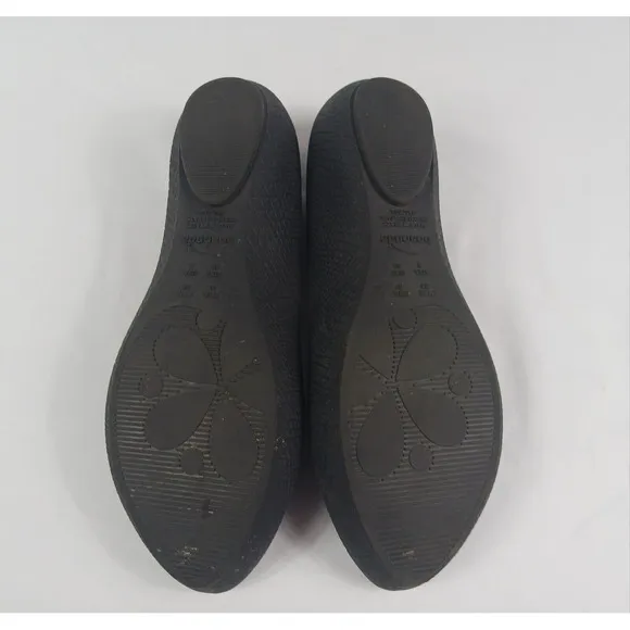Boaondoa Flats‎ Black Slip On Size 8 Womans Designer Shoes Pointed Cushioned BKS