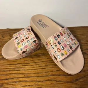 BOBS from Skechers Plush Foam Light Pink Pop-Ups CABIN FUN PUP Slides SIZE 7 NWT