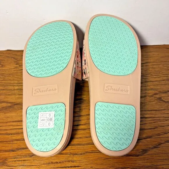 BOBS from Skechers Plush Foam Slides 10 CABIN FUN PUP Pop-Ups Light Pink
