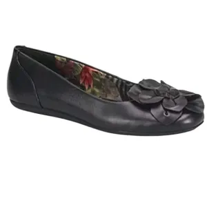 BOC Born Concept Womens Comfort Black Peony Slip On Ballet Flats Ballerina 9
