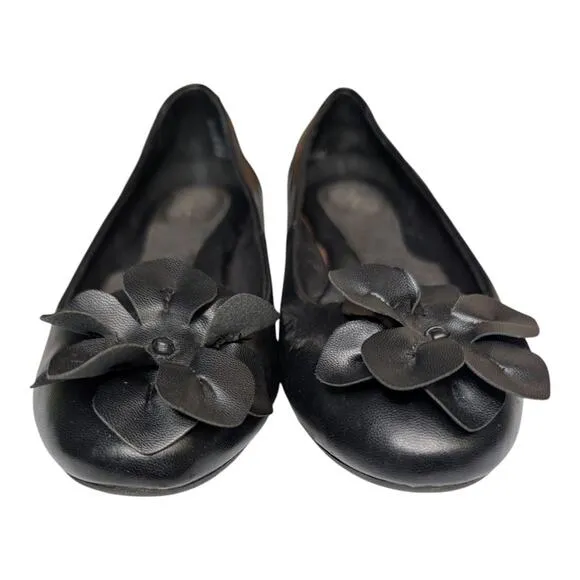 BOC Born Concept Womens Comfort Black Peony Slip On Ballet Flats Ballerina 9