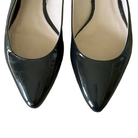 Boden Black Patent Leather Pointed Toe Slingback Flats - 9