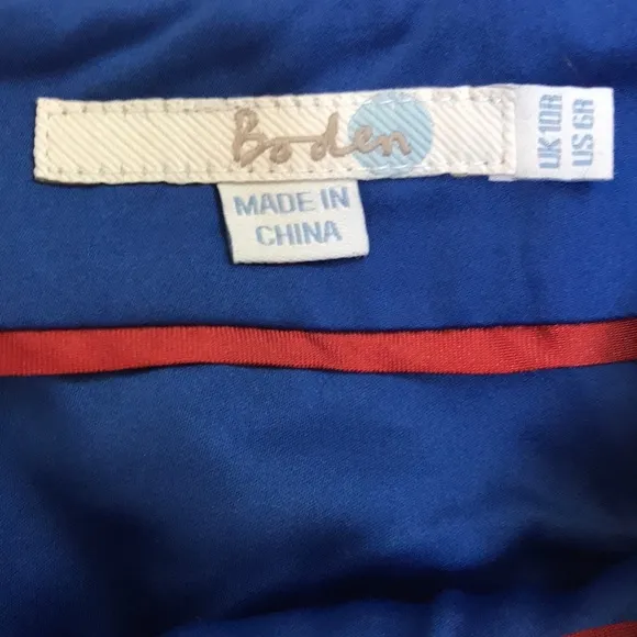 Boden size 6R blue combo wool blend skirt