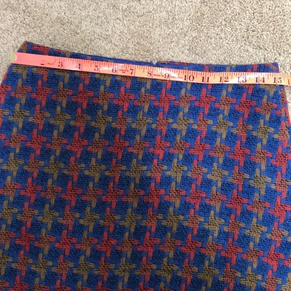 Boden size 6R blue combo wool blend skirt