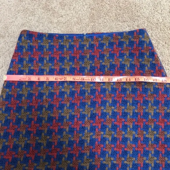 Boden size 6R blue combo wool blend skirt