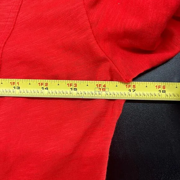 Boden Women's Burnout Red Tara Button Jersey Tie Waist Shirt Dress 2 Regular