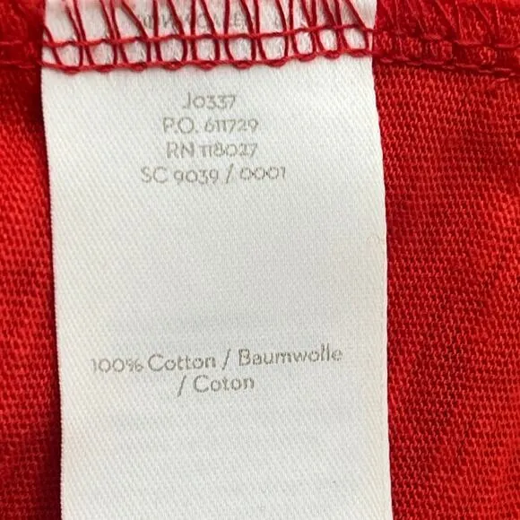 Boden Women's Burnout Red Tara Button Jersey Tie Waist Shirt Dress 2 Regular