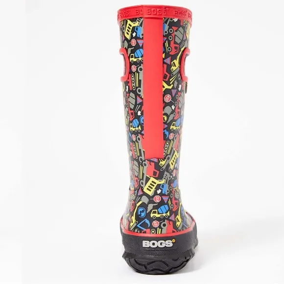Bogs 100% waterproof multi Trucks print Rain Boots boys size 3
