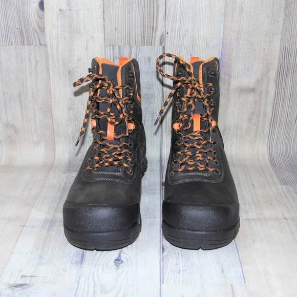 BOGS Bedrock 8&quot; Waterproof Black Leather Composite Toe Boots Mens Size 11.5