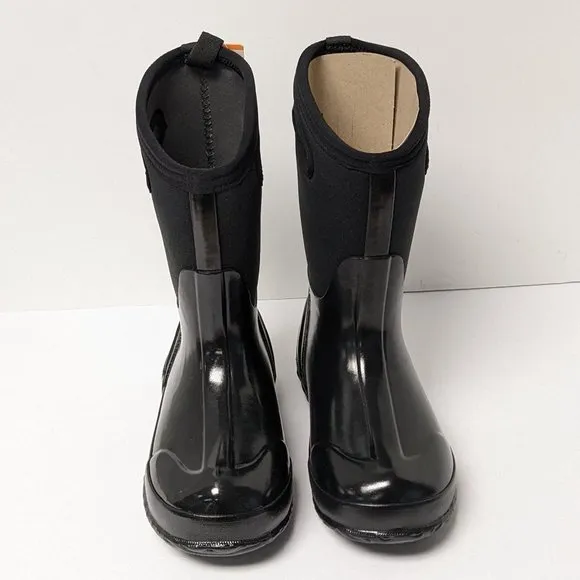 Bogs Classic High Waterproof Rain Boots, Black, Little Kids 2 Wide
