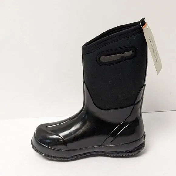 Bogs Classic High Waterproof Rain Boots, Black, Little Kids 2 Wide