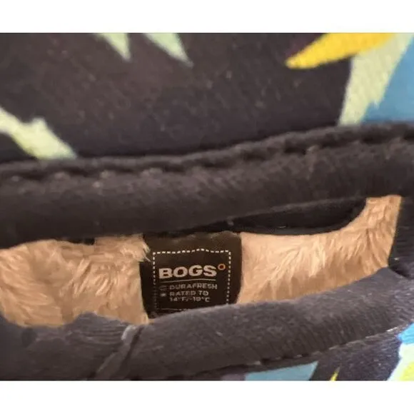 Bogs Kid's Walker Size 6 Boots Winter Mountain II Faux Fur Lined Waterproof Navy