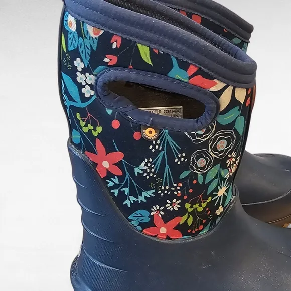BOGS Neo-Classic Flowers Blue Kids' Winter Boots Waterproof Shoes Size Youth 1
