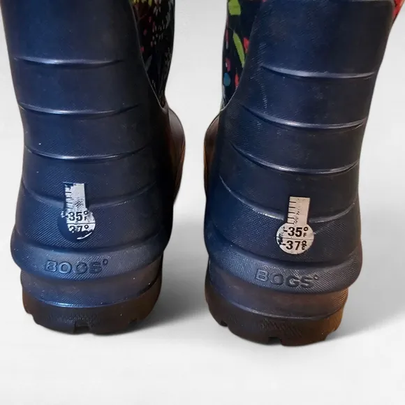 BOGS Neo-Classic Flowers Blue Kids' Winter Boots Waterproof Shoes Size Youth 1