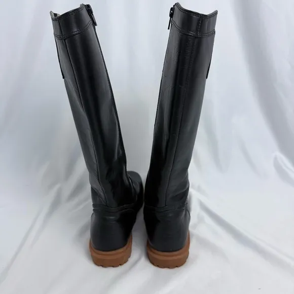 Bogs Pearl Tall Black Leather Boots Size 8.5