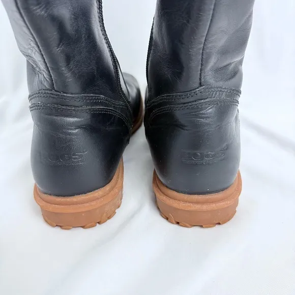 Bogs Pearl Tall Black Leather Boots Size 8.5