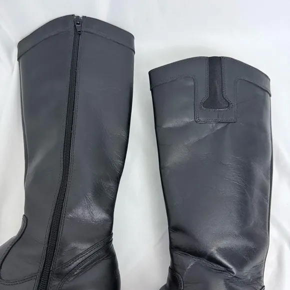 Bogs Pearl Tall Black Leather Boots Size 8.5