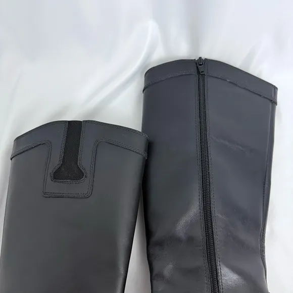 Bogs Pearl Tall Black Leather Boots Size 8.5