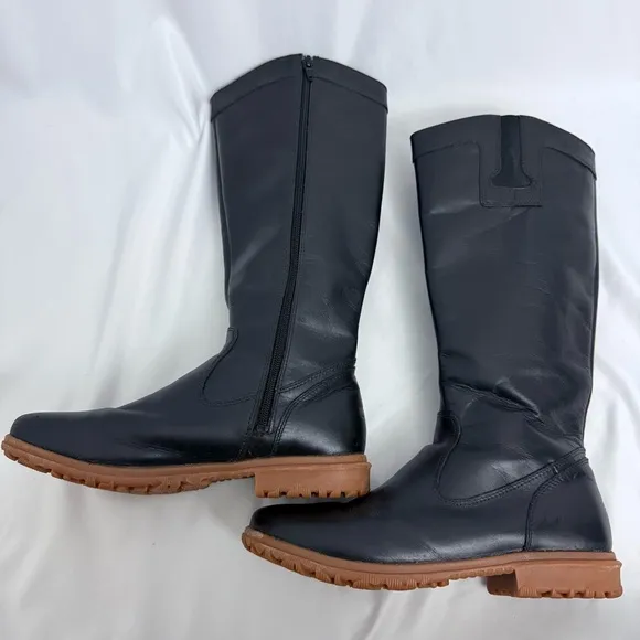 Bogs Pearl Tall Black Leather Boots Size 8.5