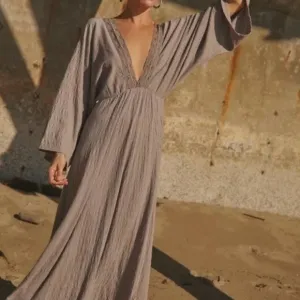 BOHEMIAN BOHO Gray FREE PEOPLE Maxi Dress LARGE