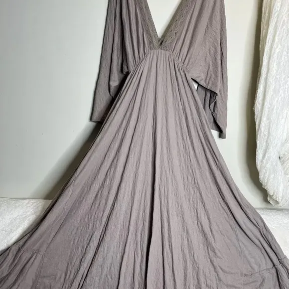 BOHEMIAN BOHO Gray FREE PEOPLE Maxi Dress LARGE