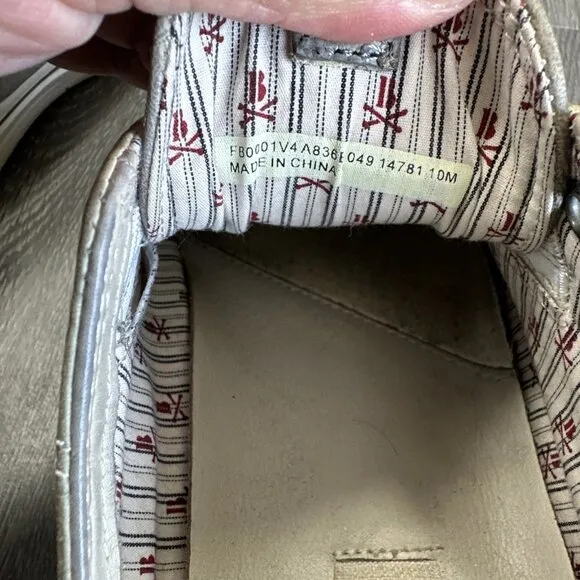 Bootleg John Varvatos Slip On Laceless Beige Sneakers US 10 Leather Low Top Shoe