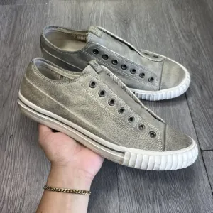 Bootleg John Varvatos Slip On Laceless Beige Sneakers US 10 Leather Low Top Shoe