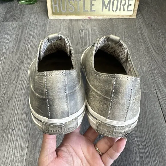 Bootleg John Varvatos Slip On Laceless Beige Sneakers US 10 Leather Low Top Shoe