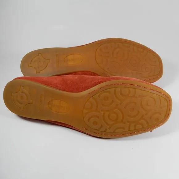 BORN Bianca Comfort Slip-on MULE Flats Size 6.5 7 Rust Red Suede NEW