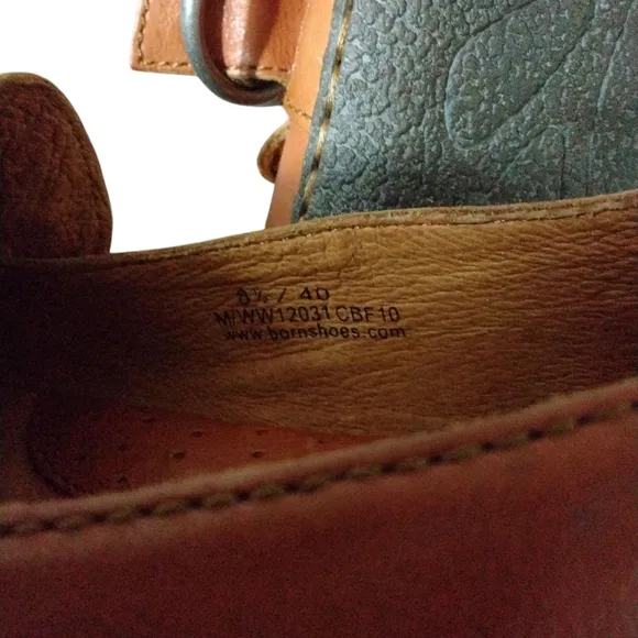 BORN Brown Leather Buckle Loafers Slip On Women's Flats Size 8
