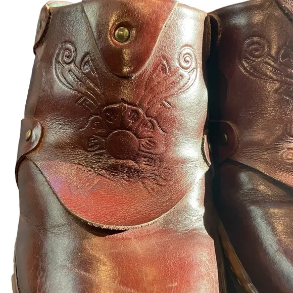 BORN Brown Leather Clogs/Slides with Design Top Size 10