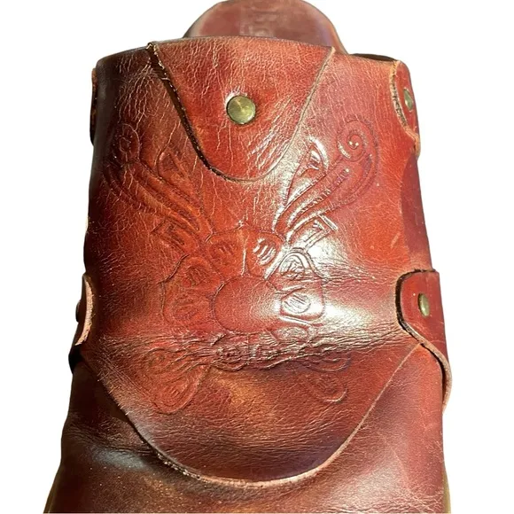 BORN Brown Leather Clogs/Slides with Design Top Size 10
