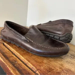 Born Brown Leather Slip-On Loafers with Flexible Sole men's sz 9.5