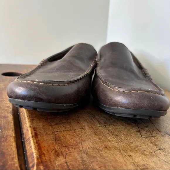 Born Brown Leather Slip-On Loafers with Flexible Sole men's sz 9.5