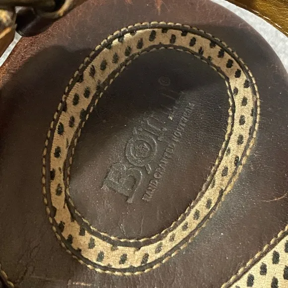 Born Leather Sandals Mens 9 Slingback Fisherman Closed Toe Brown Casual Comfort
