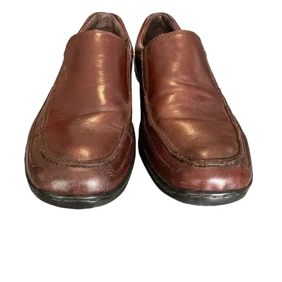 Born mens 10/44 brown leather‎ slip on loafers