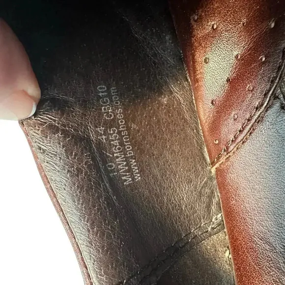 Born mens 10/44 brown leather‎ slip on loafers