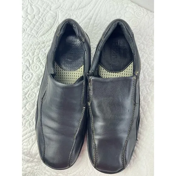 Born Men's Size 9.5 Black Leather Slip On Loafers