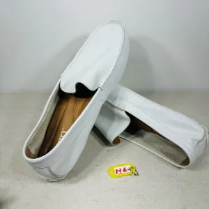 Born Mens White Leather Driving Loafers 12