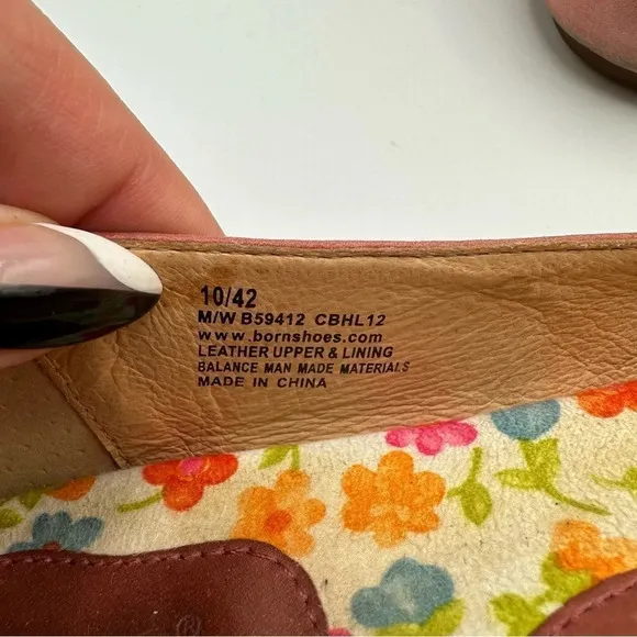 Born Molly Pink Leather Ballet Flats Slip On Comfort Shoes Womens Size 10