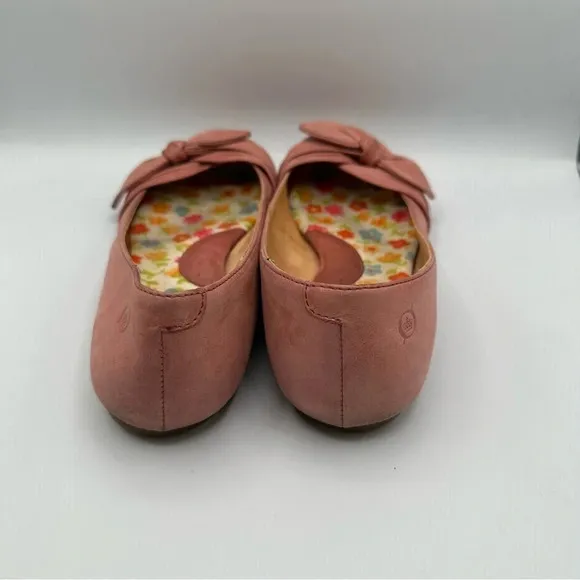 Born Molly Pink Leather Ballet Flats Slip On Comfort Shoes Womens Size 10
